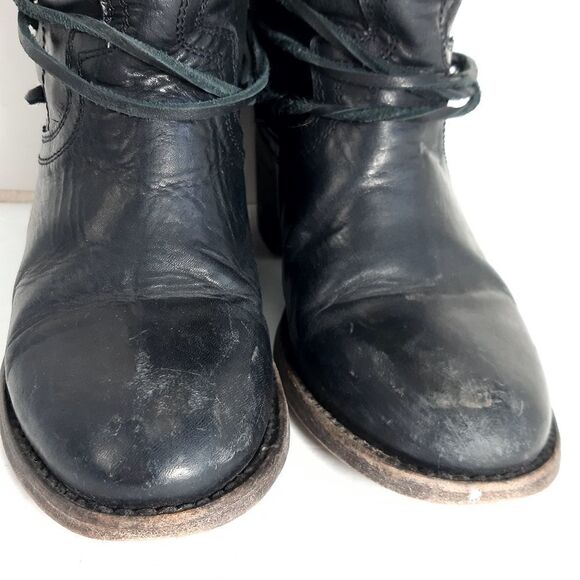 FREEBIRD by Steven Women's CASEY Black Leather Suede Ankle Boots Booties Size 8 - Picture 4 of 15